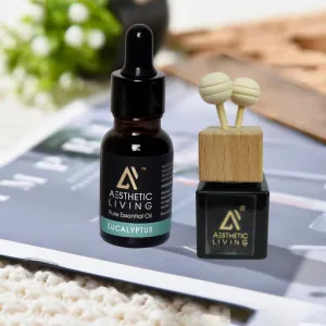 Reed Pods Car Aromatizer Diffuser with Black Vent Clip Combo Eucalyptus