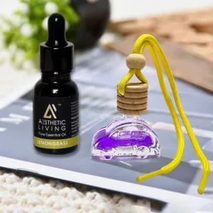 Car Shape Car Aromatizer Diffuser Bottle with Essential Oil Lemongrass