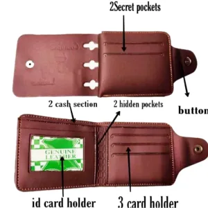 Genuine 501 PU Leather Printed Wallet, Classic Beige, Snap Closure (Pack of 1)