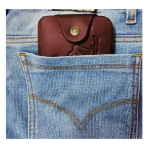 Genuine 501 PU Leather Printed Wallet, Classic Beige, Snap Closure (Pack of 1)