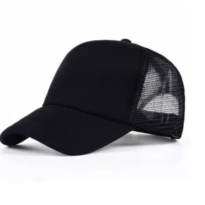Plain Mesh Black Caps And Hats For Men T...