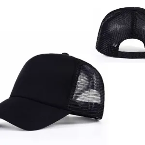 Plain Mesh Black Caps And Hats For Men Trucker Style Head Wear