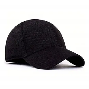 Plain Solid Black Caps And Hats For Men...