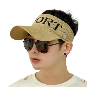 Tennis Golf Half Visor Hats And Caps For Men Beige Color
