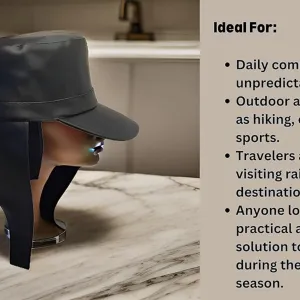 Rain Proof Water Resistance Rainy Caps And Hats Blue Color