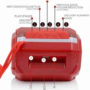 Wireless Bluetooth Speaker with Mic, FM Radio, AUX/USB/TF Support & 6Hrs Playtime – Hands-Free Calling & Rechargeable Battery