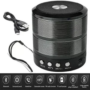 Multi-Function Portable Bluetooth Speaker with FM Radio, AUX, USB, TF Card Slot, & High Bass Sound – Compact & Travel-Friendly