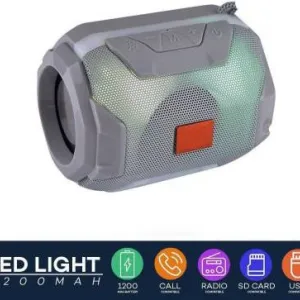 Wireless Bluetooth Speaker with Mic, FM Radio, AUX/USB/TF Support & 6Hrs Playtime – Hands-Free Calling & Rechargeable Battery