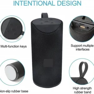 Rugged Wireless Bluetooth Speaker with 6000mAh Battery, AUX/USB/TF Support, and Durable Water-Resistant Design