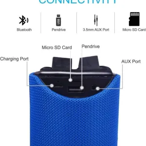 Rugged Wireless Bluetooth Speaker with 6000mAh Battery, AUX/USB/TF Support, and Durable Water-Resistant Design