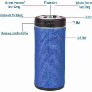 KT-125 Mini Handy Bluetooth Speaker | Portable, Splash-Proof, High Bass Sound, FM Radio, TF Card Slot, Built-in Mic, with inbuilt Phone Stand