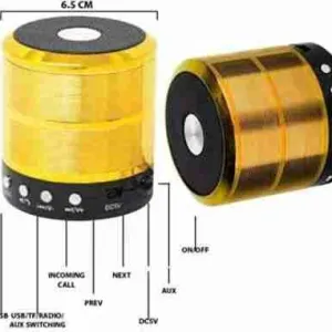 Multi-Function Portable Bluetooth Speaker with FM Radio, AUX, USB, TF Card Slot, & High Bass Sound – Compact & Travel-Friendly