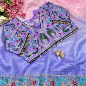 Pink Ombre Candy Crush Silk Saree with Elegant Look