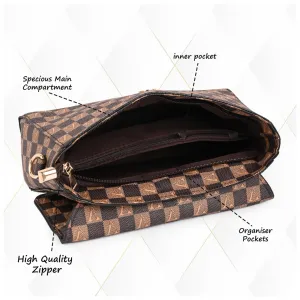 Women's Premium Monogram Sling Bag with Adjustable Strap and Buckle Design Ladies purse Handbag | Stylish Shoulder Bag | Gift for Women