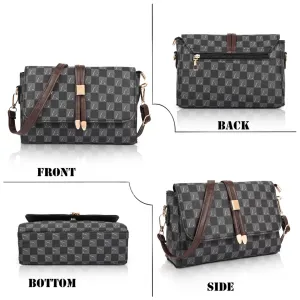 Women's Premium Monogram Sling Bag with Adjustable Strap and Buckle Design Ladies purse Handbag | Stylish Shoulder Bag | Gift for Women