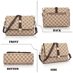 Women's Premium Monogram Sling Bag with Adjustable Strap and Buckle Design Ladies purse Handbag | Stylish Shoulder Bag | Gift for Women