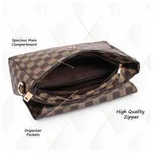 Women's Premium Monogram Sling Bag with Adjustable Strap and Buckle Design Ladies purse Handbag | Stylish Shoulder Bag | Gift for Women