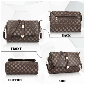 Women's Premium Monogram Sling Bag with Adjustable Strap and Buckle Design Ladies purse Handbag | Stylish Shoulder Bag | Gift for Women