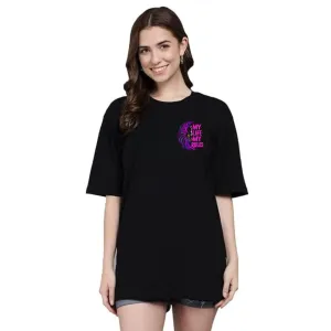 Oversized Tshirt for Women I Short Sleeve Emperor's Empire Design Black Graphic T-Shirt,