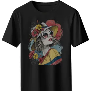 Women’s Oversized Stylish Graphic T-Shirt – 100% Cotton Printed Tee | Casual & Comfortable