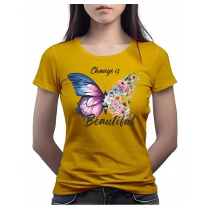 Women's Round Neck Butterfly Floral Grap...