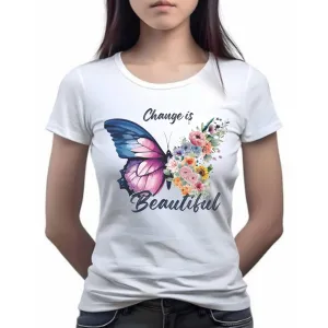 Women's Round Neck Butterfly Floral Grap...