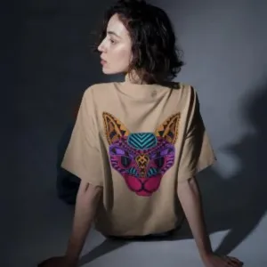 Women's Graphic Printed Cotton Short Sleeve Shirt