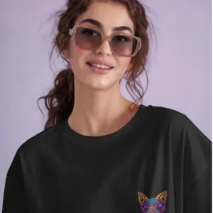 Women's Graphic Printed Cotton Short Sleeve Shirt