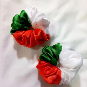 Tricolor Elastic Hair Scrunchies, Set of...