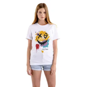 Women Short Sleeve Cotton Blend Oversized Printed Round Neck T-Shirt