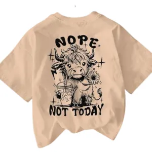 Women Short Sleeve Cotton Blend Oversized Printed Round Neck T-Shirt