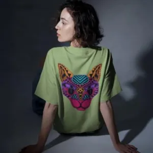 Women's Graphic Printed Cotton Short Sleeve Shirt