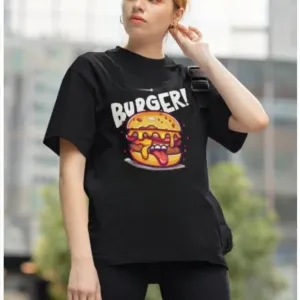 Women’s Oversized Stylish Graphic T-Shirt – 100% Cotton Printed Tee | Casual & Comfortable