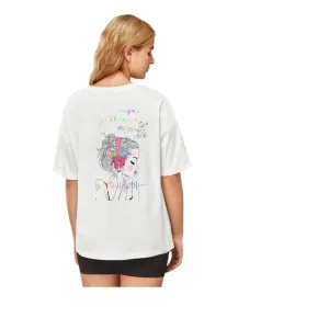 Women White Cotton Artistic Music Headph...