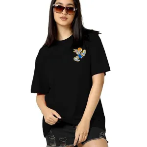 Stylish Graphic Tee for Women – 100% Cotton Printed T-Shirt