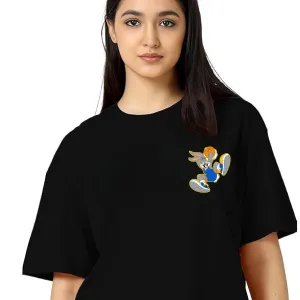 Stylish Graphic Tee for Women – 100% Cotton Printed T-Shirt