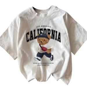 Women Short Sleeve Cotton Blend Oversize...