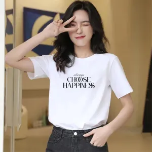 Girls Smile Print White Cotton T Shirt Casual Short Sleeve 10–11Y