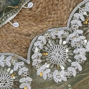 Green Chiffon Silk Embroidery Saree with Bollywood Appeal