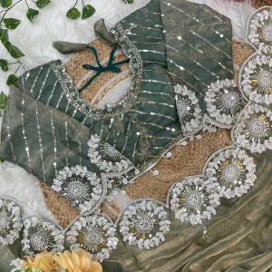 Green Chiffon Silk Embroidery Saree with Bollywood Appeal