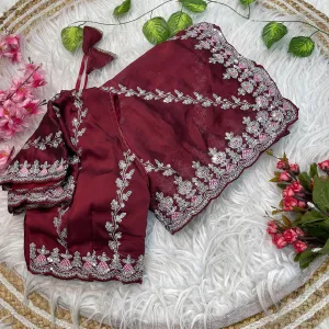 Designer Maroon Rangoli Silk Embroidery...