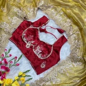 Elegant Yellow Organza Silk Saree for Women