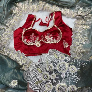 Elegant Sky Blue Organza Silk Saree for Women