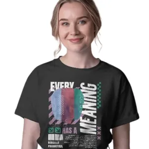 Women's Graphic Printed Cotton Round Nec...