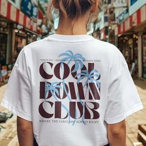 Women Boyfriend Cool Down Club Oversized T-Shirt