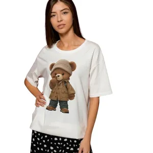 SHAIRA FASHION Women’s Oversize Cotton Tees I Printed Cotton T-Shirts I 100% Cotton Printed Tees