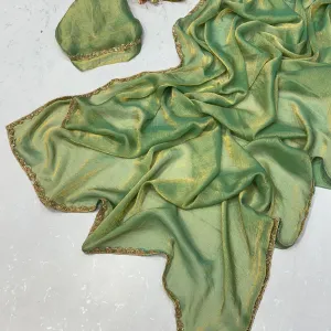 Lightweight Teal Organza Banarasi Silk S...