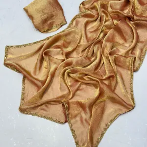 Teal Lightweight Pure Organza Banarasi Silk Saree Zari Border