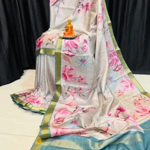 Floral Viscose Modal Silk Saree Designer...