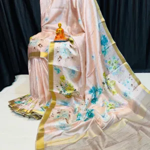 Elegant Floral Viscose Modal Silk Saree...